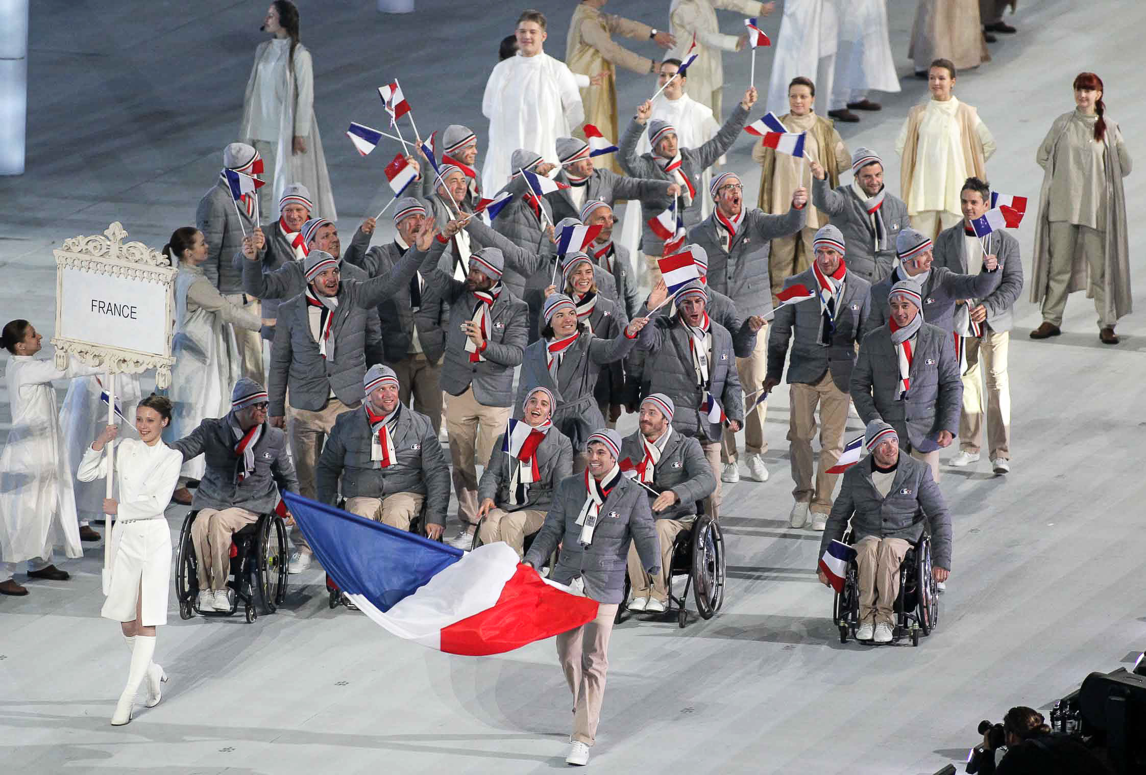 The French team at the Sochi Paralympic Games Opening Ceremony. Image: @FFH.