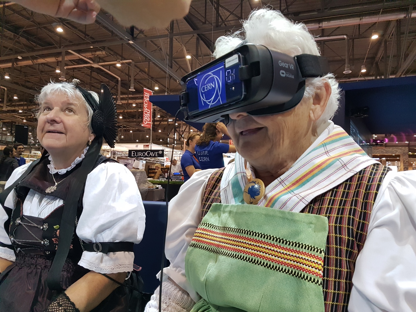  Geneva Yodelers, in traditional costume, took a futuristic virtual reality trip into the LHC and the CMS experiment.