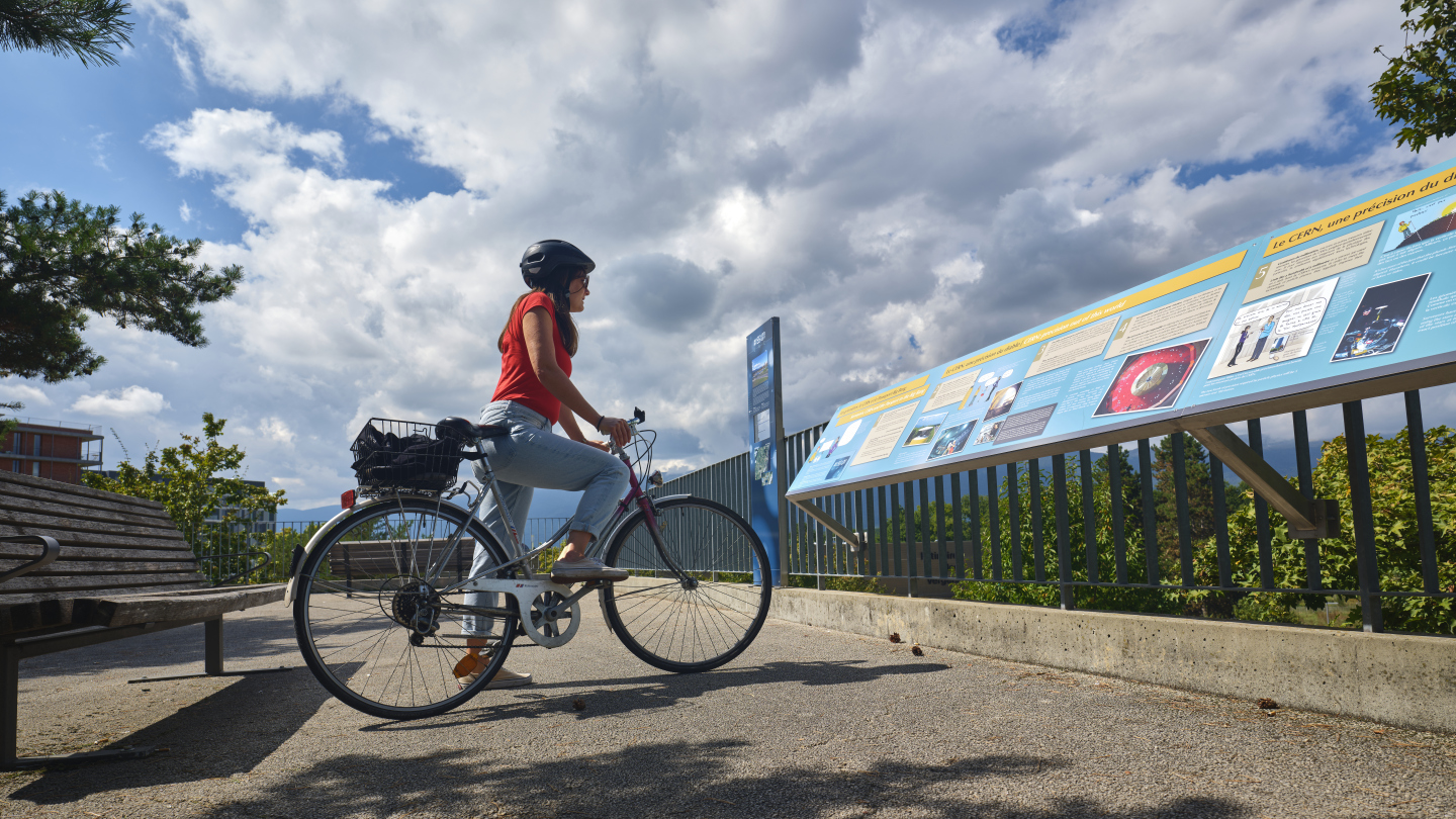 One of the platforms of the Passport to the Big Bang cycle route (Image: CERN)