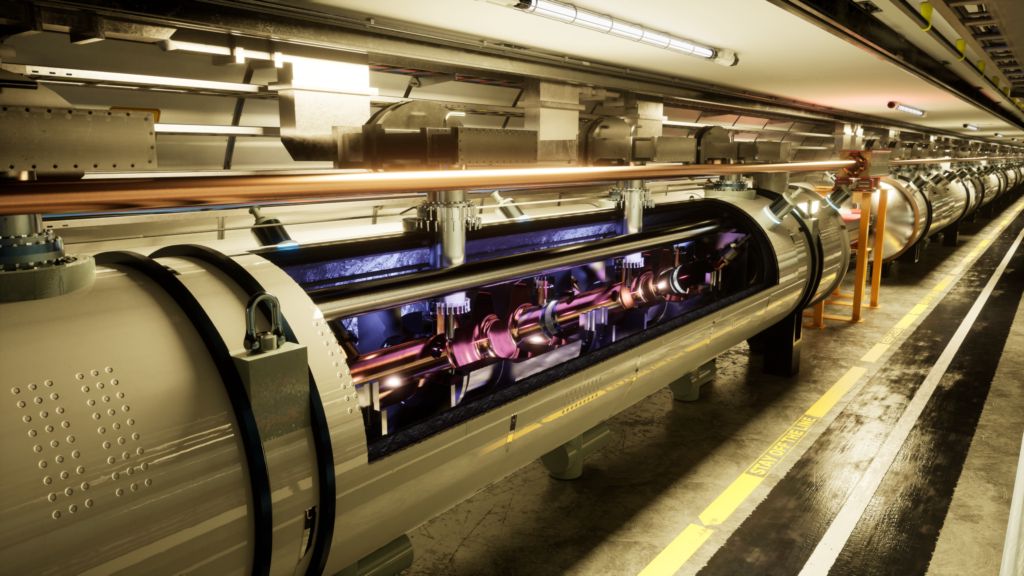 Artistic representation of the Future Circular Collider (FCC-ee)
