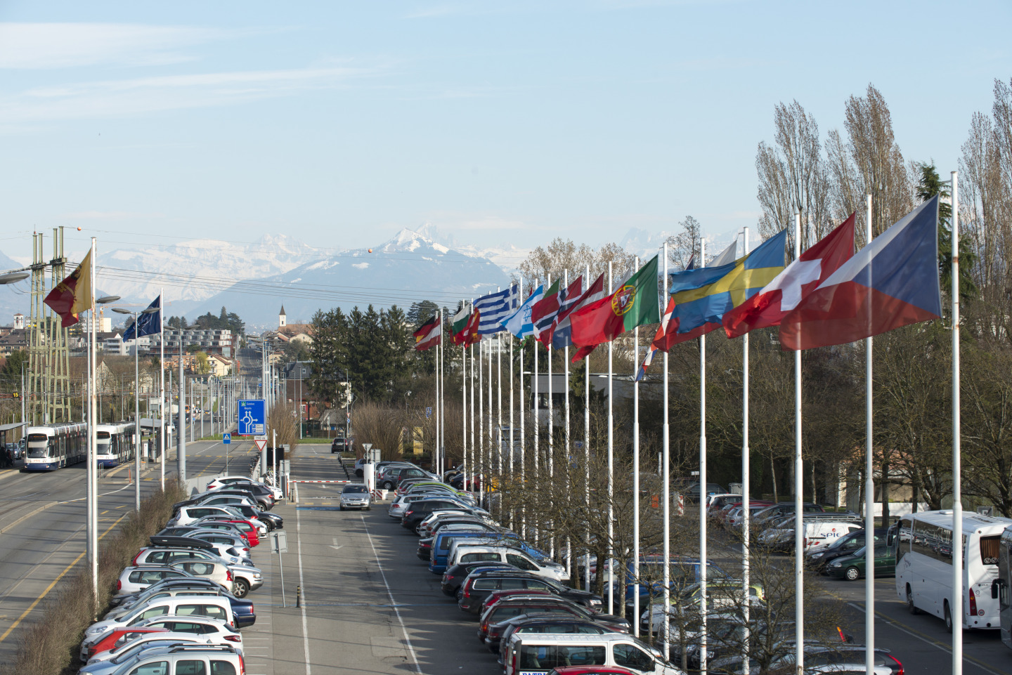 The flags of the CERN Member states