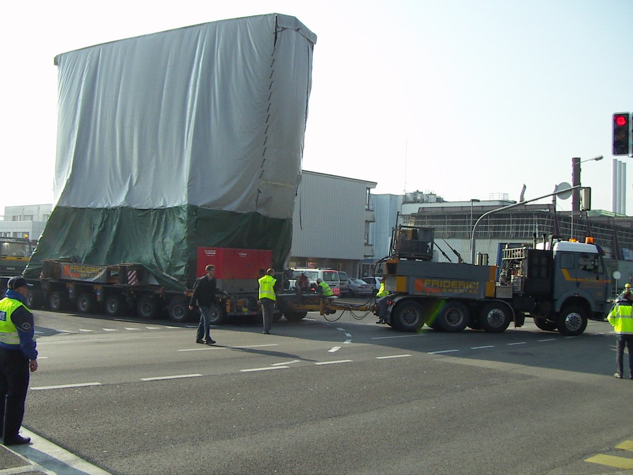 One of the "small wheels" of the Atlas detector during its transportation on May 2021