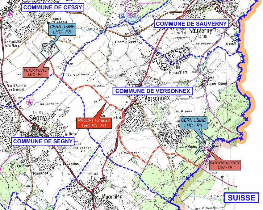 Underground electrical connection between LHC Points 6 (Versonnex) and 5 (Cessy)