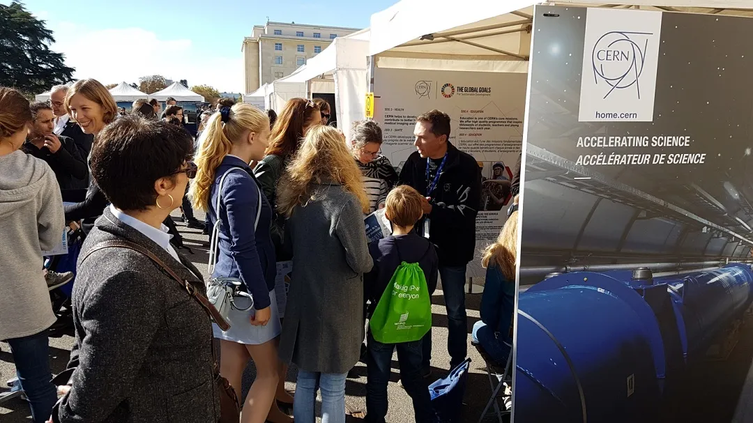 The CERN stand was a big hit. (Image: François Briard/CERN)